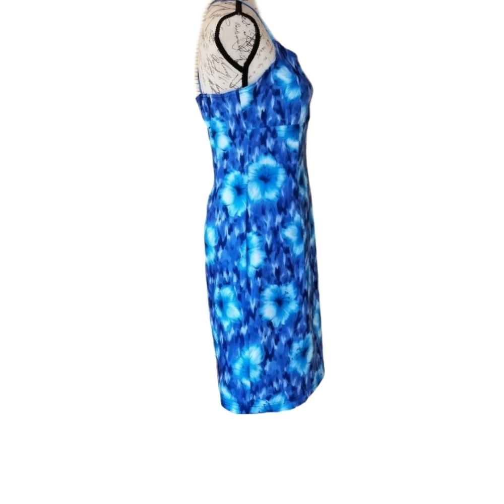 Blue Floral Racerback Dress - Picture 2 of 6